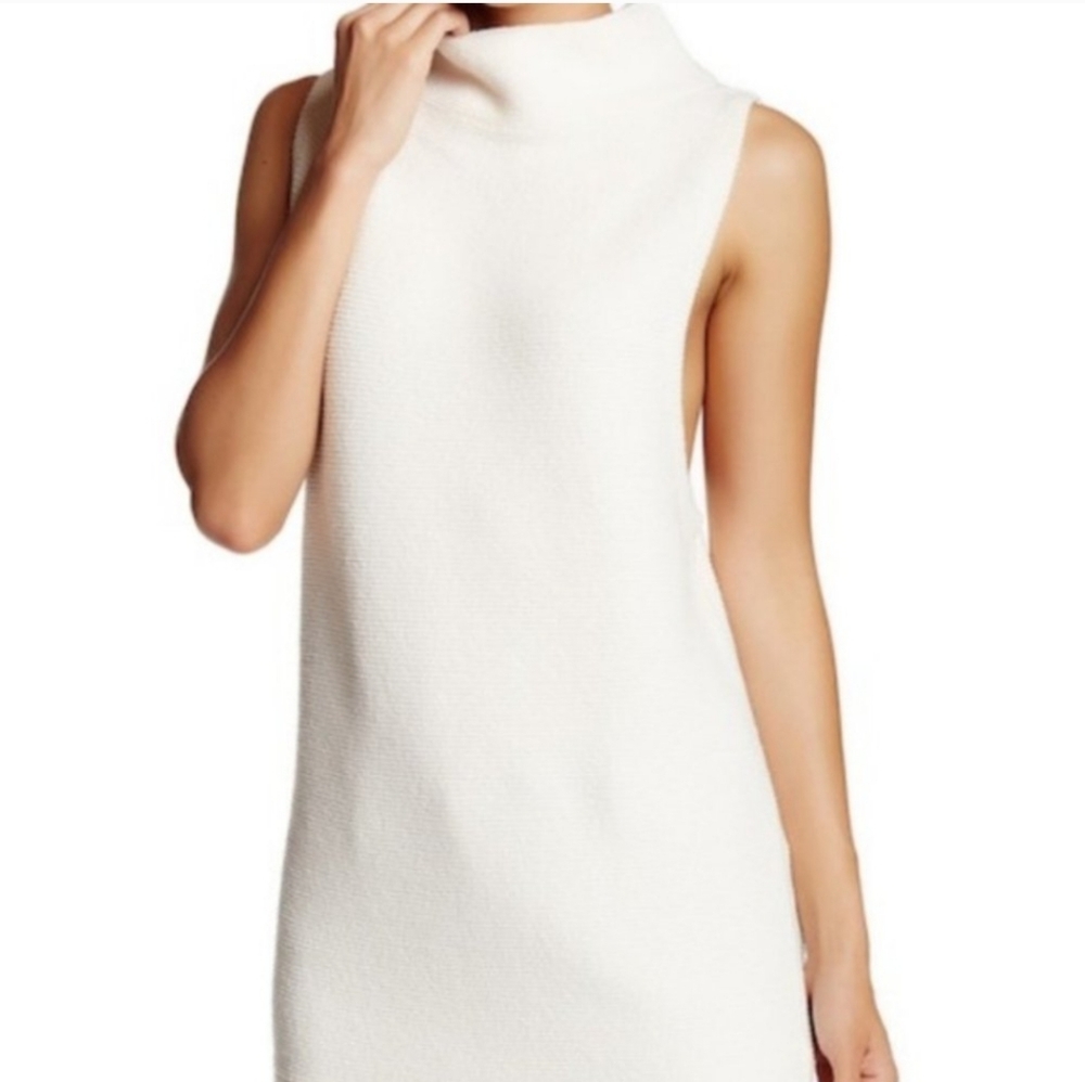 Free People Cream Ottoman Sleeveless Tunic Sweater or Mini DressSize Medium NWOT